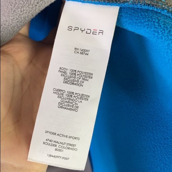 SPYDER Blue Fleece Lined Knit Jacket | L - Picture 8 of 10